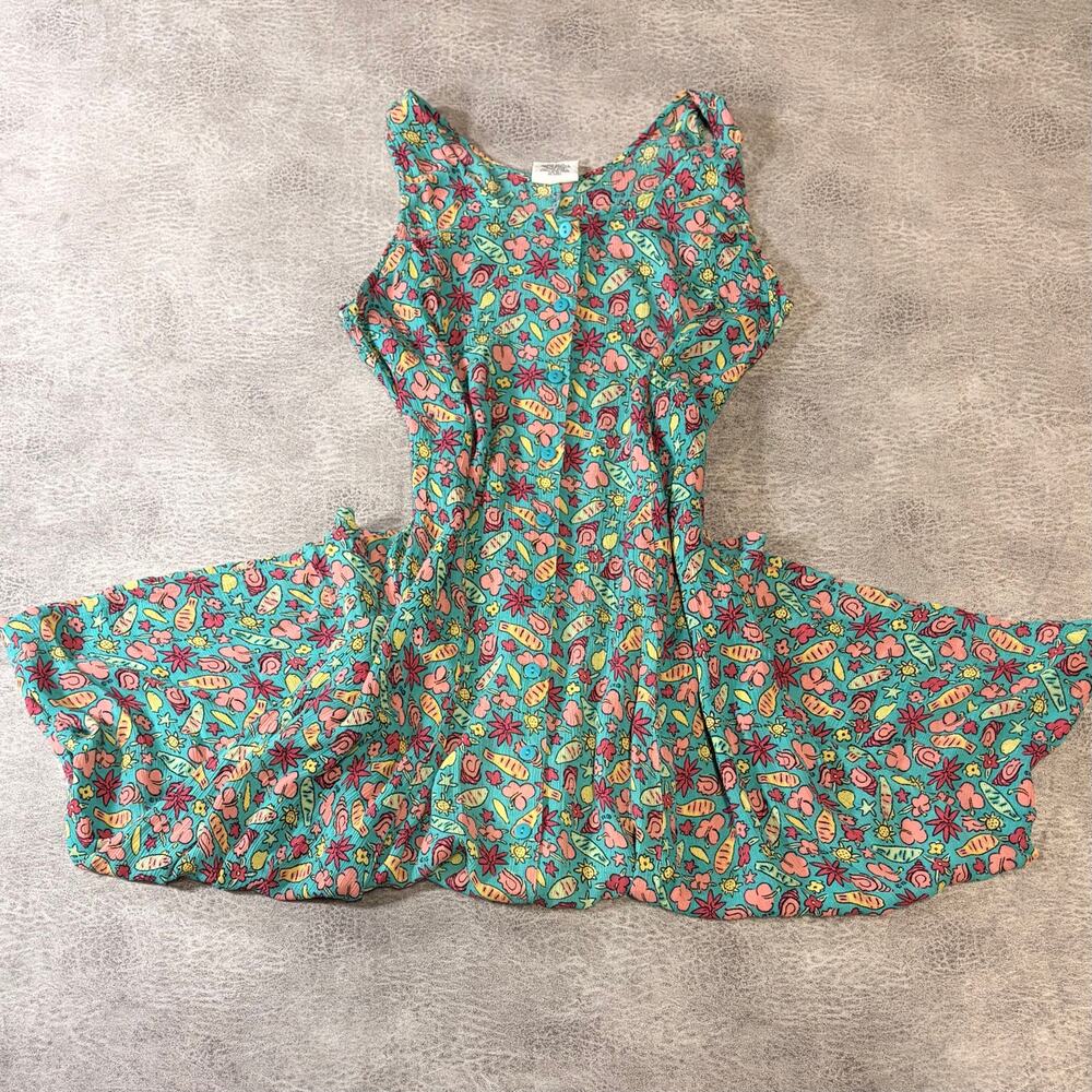 Vintage Blue Sea Graphic Maxi Dress